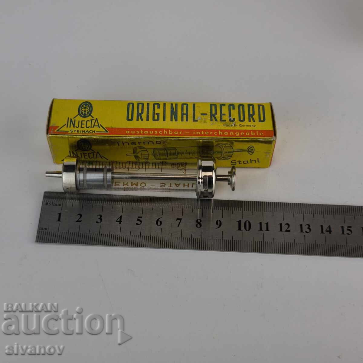 Ρετρό ιατρική σύριγγα INJECTA STEINACH 5ml - Γυάλινη - 7