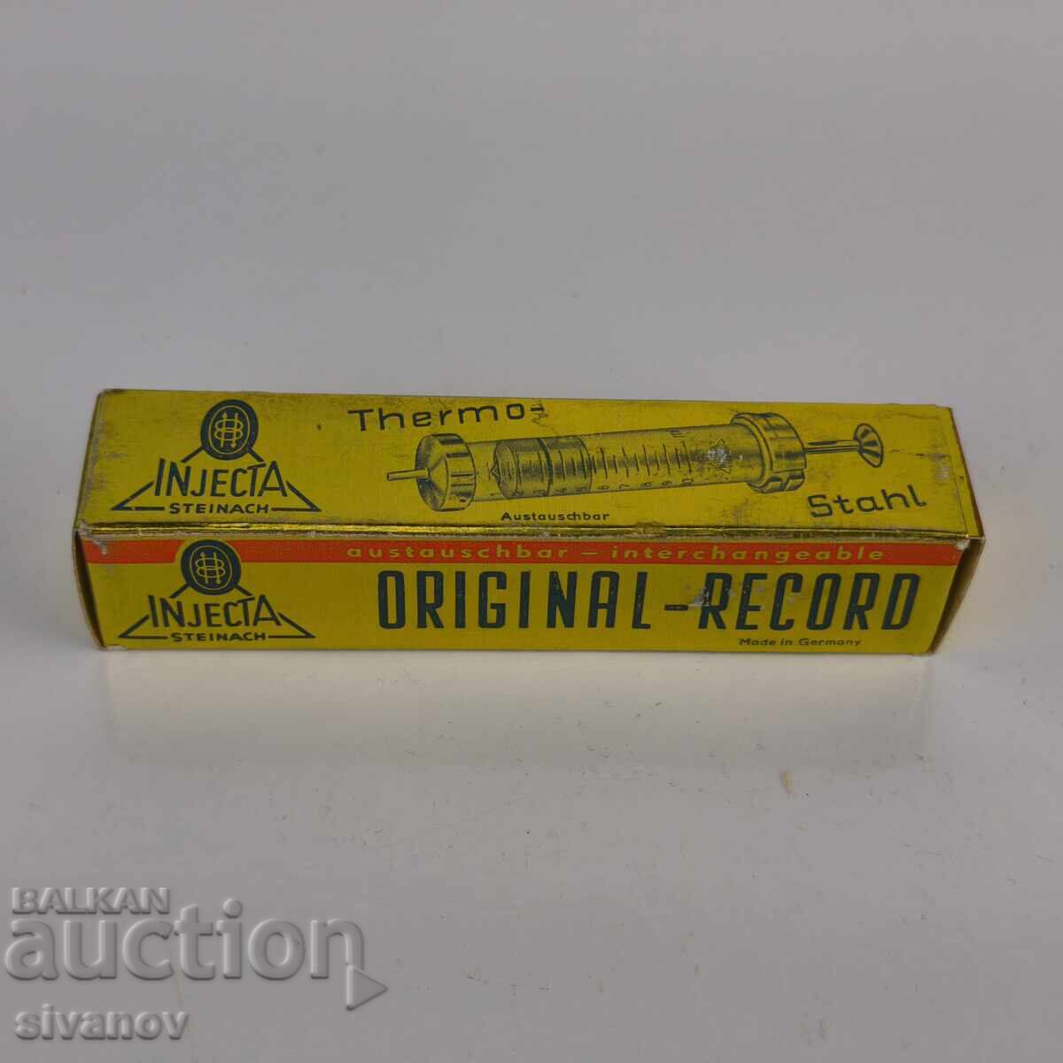 Ρετρό ιατρική σύριγγα INJECTA STEINACH 5ml - Γυάλινη