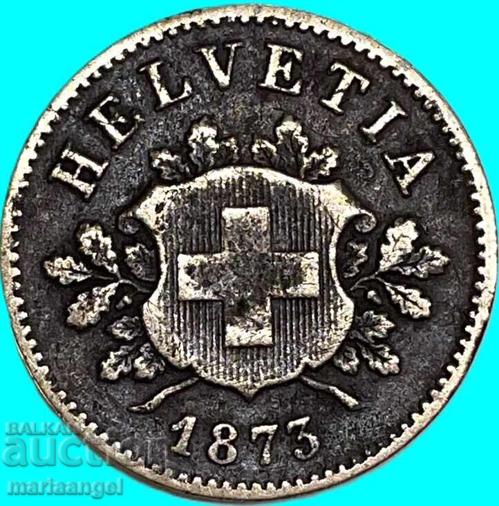 Switzerland 10 rappen 1873 - 7