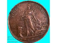 1 centesimo 1916 Italia Victor Emmanuel III 1869-1947