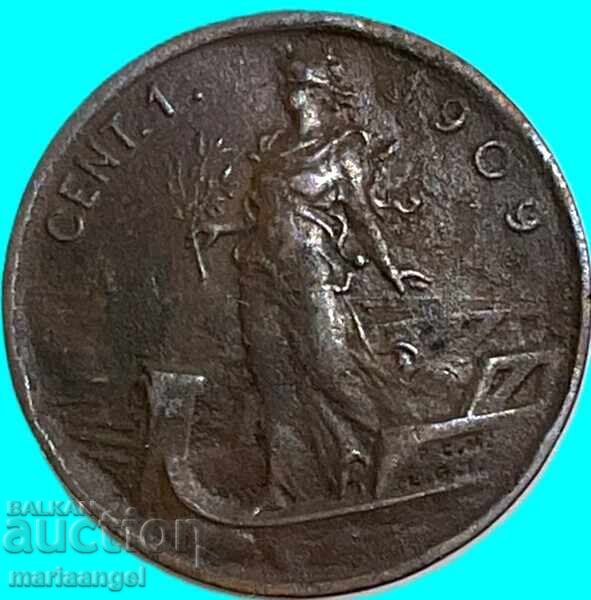 Licitație 1 centesimo 1909 Italia - an rar Licitație 1 centesimo 1909 Italia - an rar