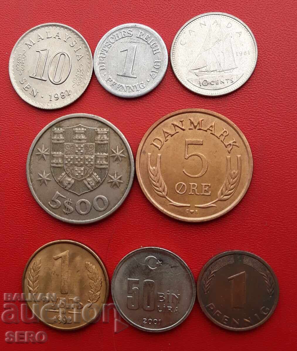 Mixed lot of 8 coins