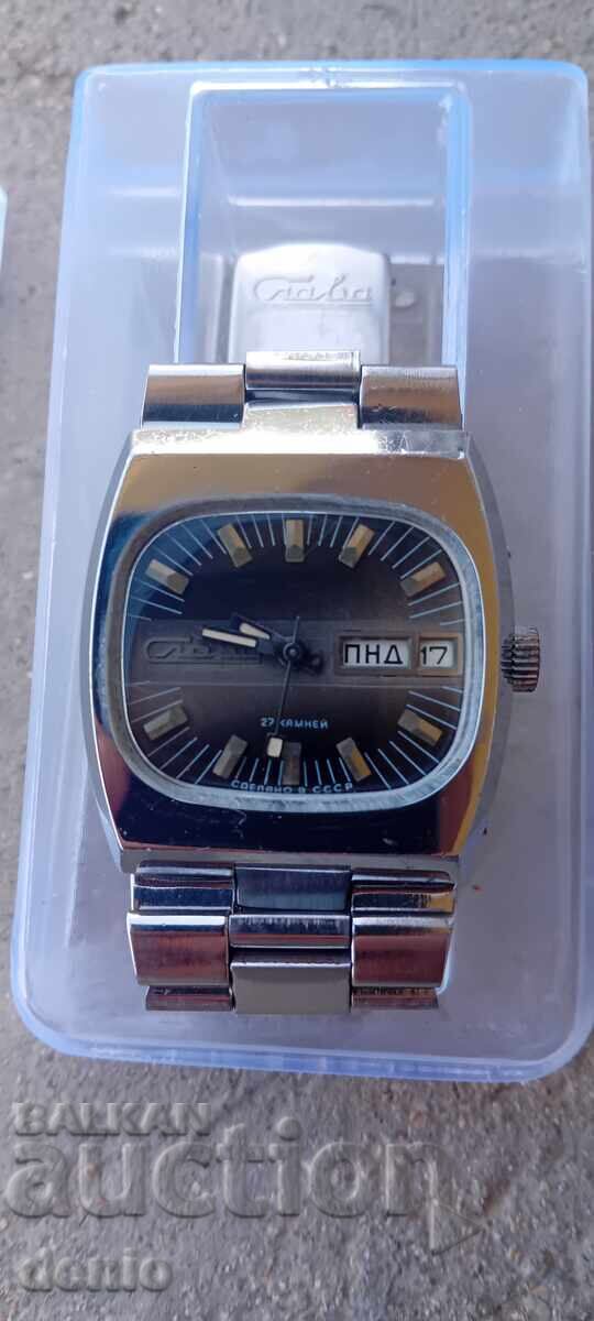 Slava wristwatch, automatic, 27 jewels, with box with price € 175.00 | 342.27 BGN