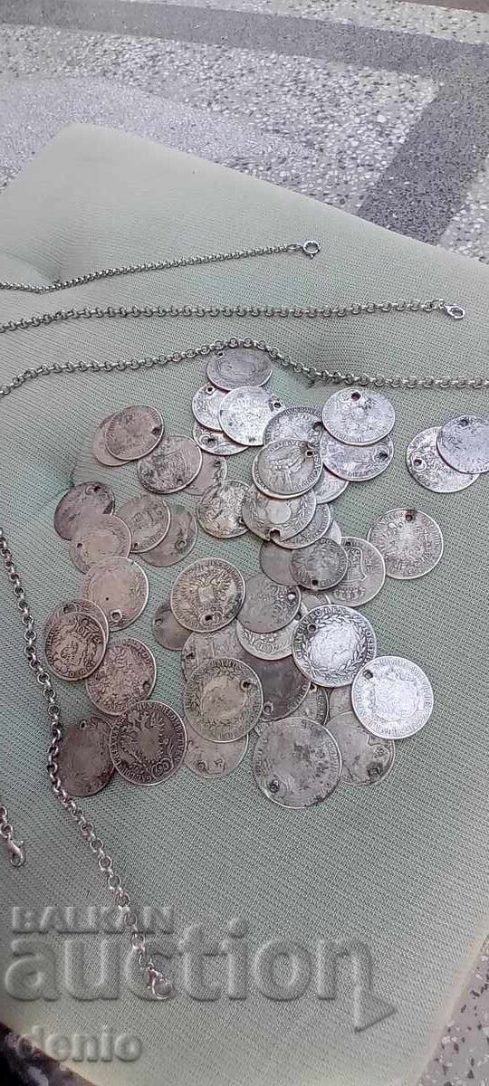 Collection of 53 silver kreuzers and 3 necklaces - 6