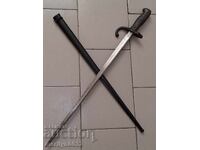 Bayonet knife for rifle with scabbard, marked 1877