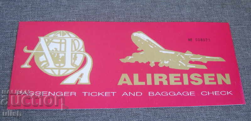 Bilet de avion Alireisen vechi neutilizat