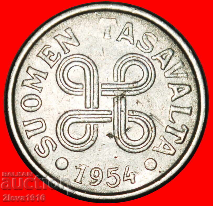 Ⰺ CROSS (1952-1962): FINLAND ★ 5 MARKS 1954 DIE B! with price € 0.39 | 0.76 BGN