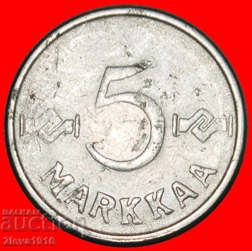 Ⰺ CROSS (1952-1962): FINLAND ★ 5 MARKS 1954 DIE B!