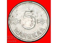 Ⰺ CROSS (1952-1962): FINLAND ★ 5 MARKS 1954 DIE B!