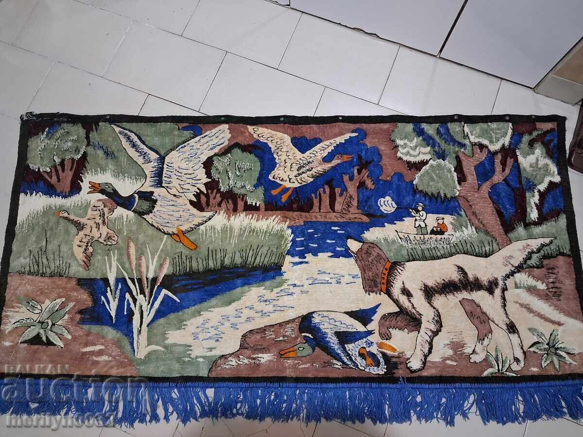 Παλιό βελούδινο χαλί τοίχου, χαλί, πάνελ, εικόνα χαλί