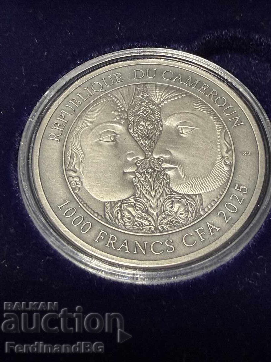 2025 Camerun Kama Sutra Momente de iubire 1 uncie Argint cu preț € 185.00 | 361.83 BGN 2025 Camerun Kama Sutra Momente de iubire 1 uncie Argint cu preț € 185.00 | 361.83 BGN