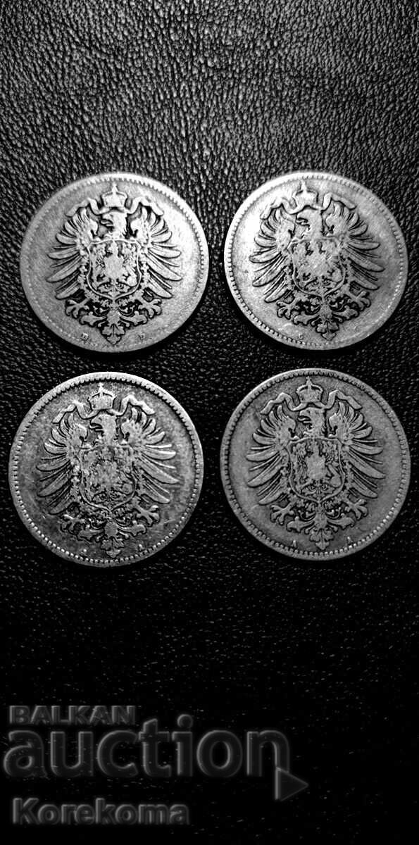 4x1 Mărci Germane 1875-1876. De la 1 st. BZC - Citește descrierea! cu preț € 0.01 | 0.02 BGN