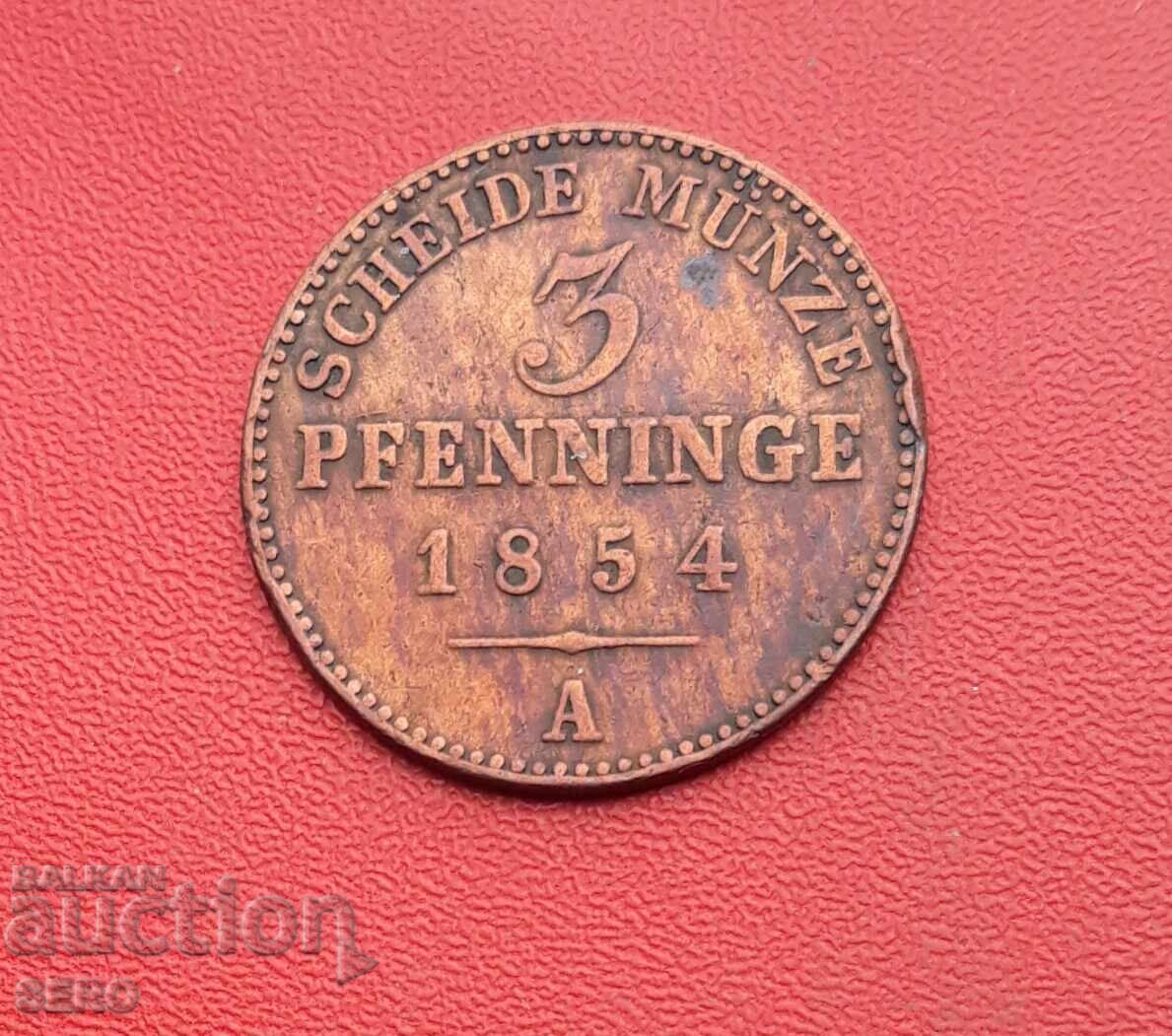 Germania-Prusia-3 Pfennig 1854 A-Berlin