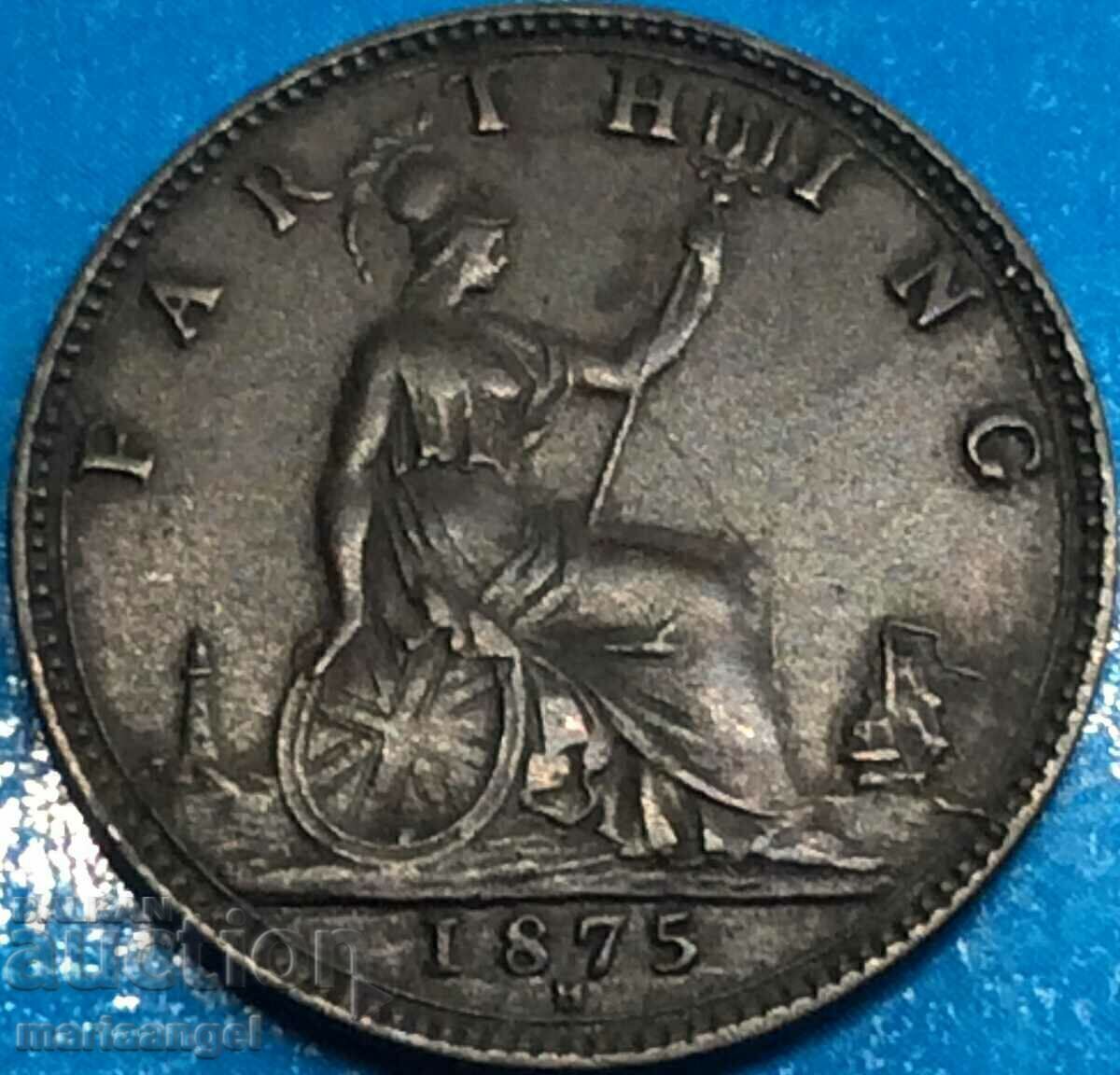 Great Britain 1 Farthing 1875 H Young Victoria - 6