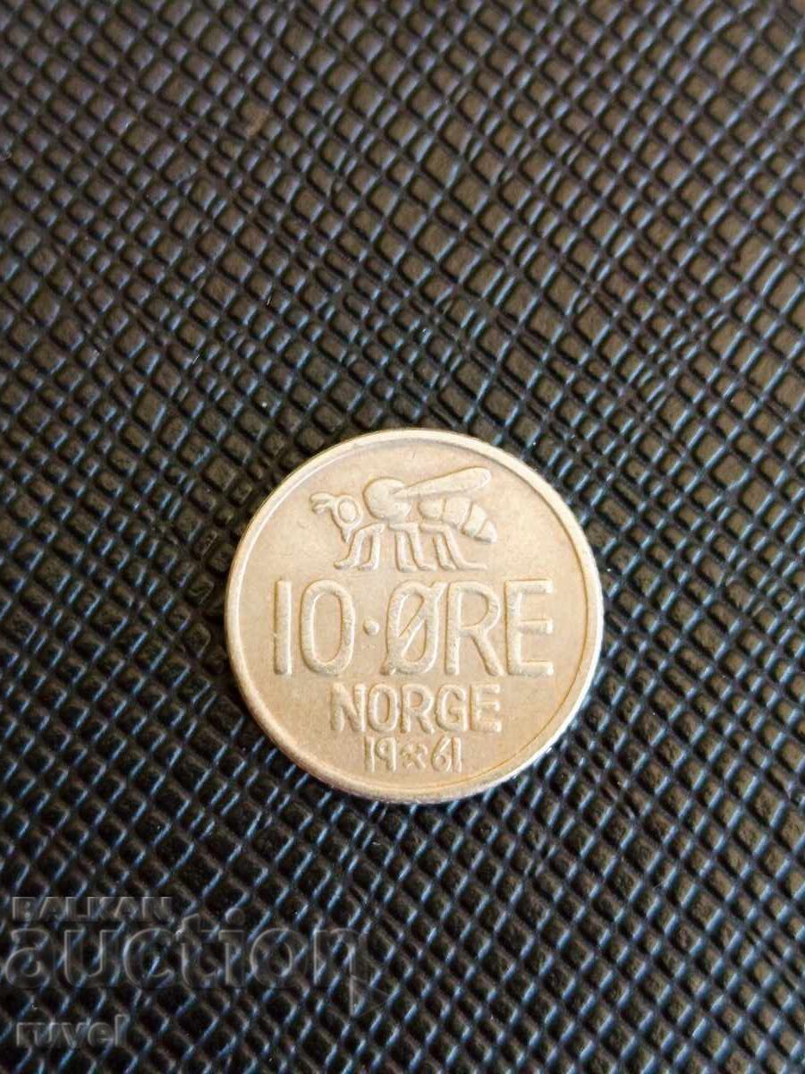 Norway 10 Ore, 1961