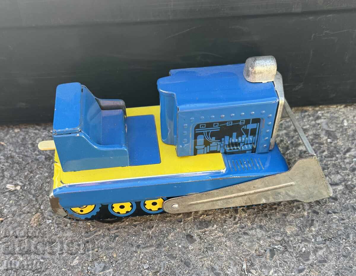 Auction  Vintage Russian metal toy tractor bulldozer working