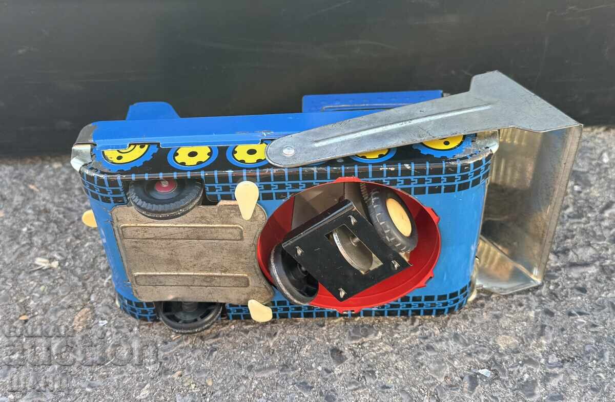 Vintage Russian metal toy tractor bulldozer working - 5