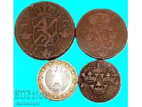 Set of 3 coins Sweden 2 Öre 1765, 1 Öre 1731 + 1 Daler 1720