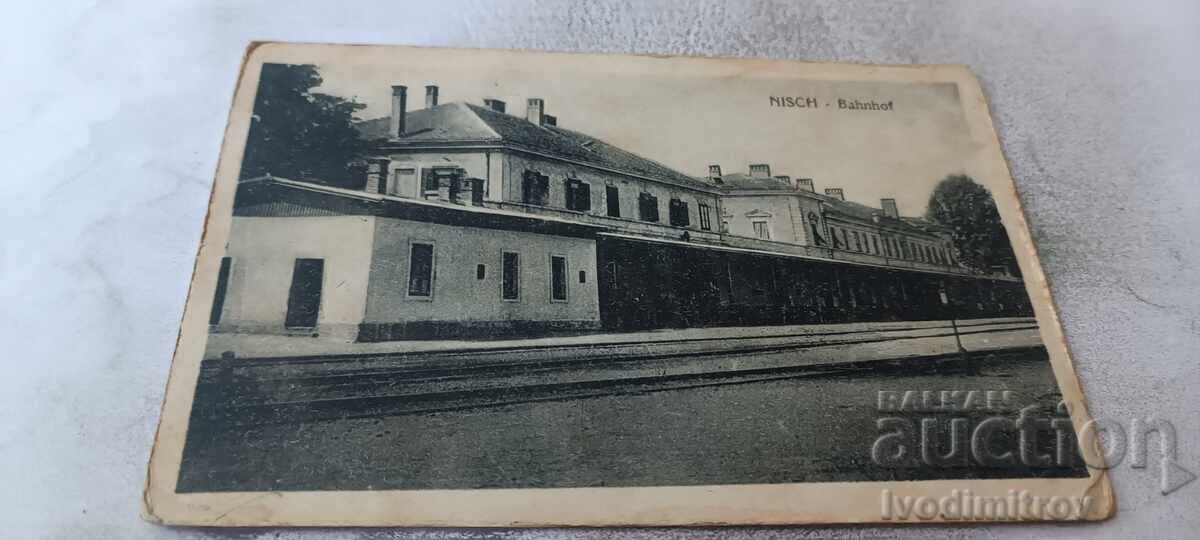 Carte poștală Nisch Bahnhof 1916 Comisia de cenzură