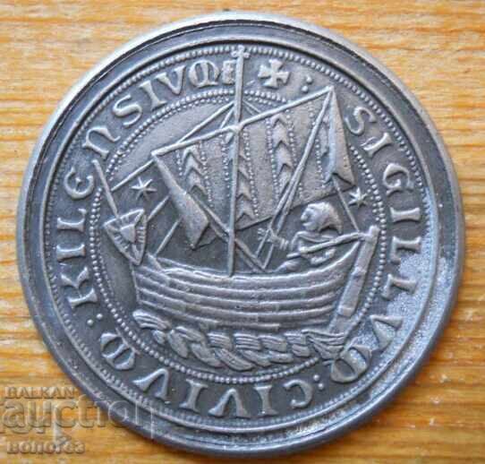 Old Plaque - Medieval City Seal of the City of Kiel