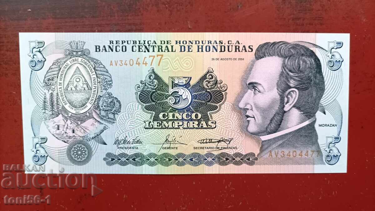 Honduras 5 Lempiras 2004 UNC