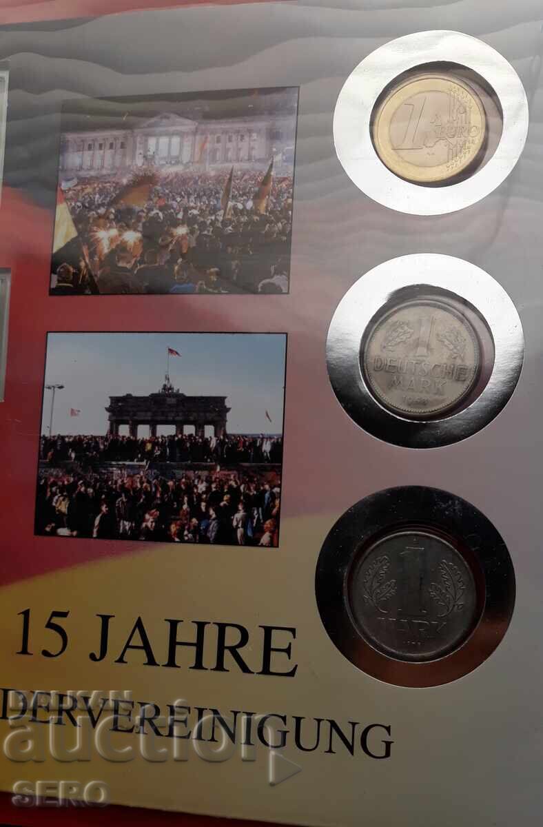 Germania - 3 monede și 3 timbre poștale într-un plic frumos cu preț € 8.01 | 15.67 BGN