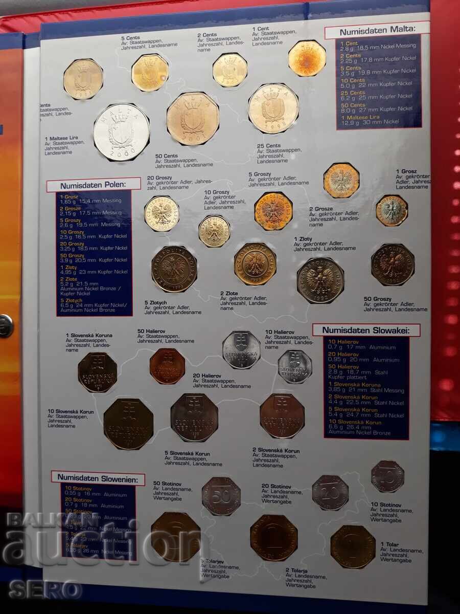 Аукцион Европейски съюз-папка с монети от 10 държави