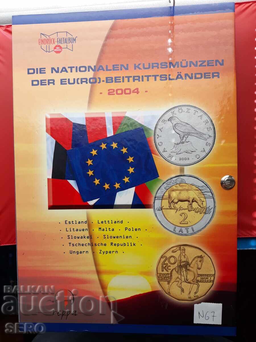 Европейски съюз-папка с монети от 10 държави