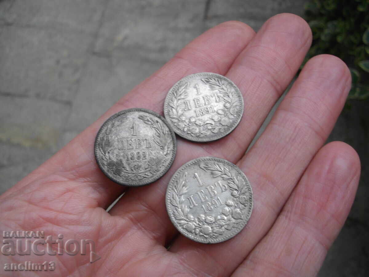 ЛОТ МОНЕТИ 1 ЛЕВ 1891 1882 с цена € 45.00 | 88.01 лв.