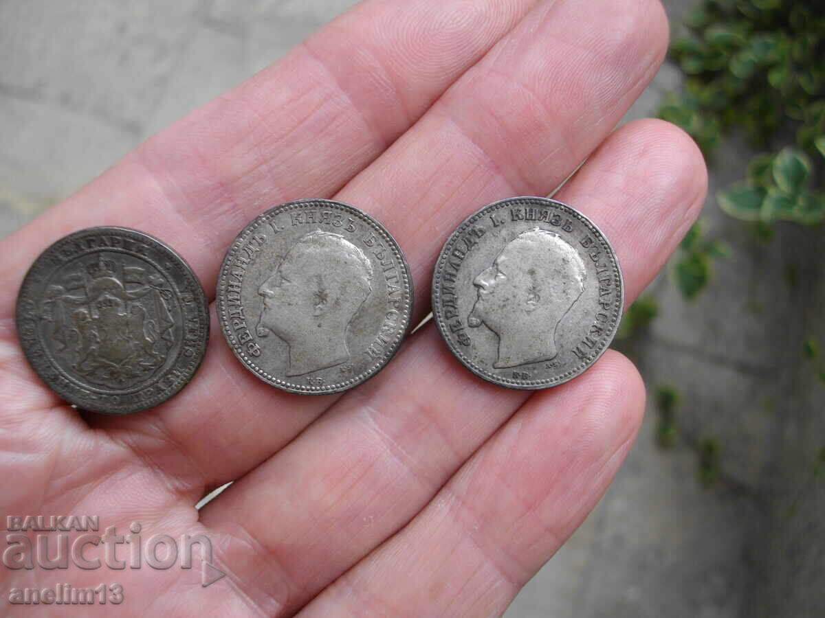 ЛОТ МОНЕТИ 1 ЛЕВ 1891 1882 - 7