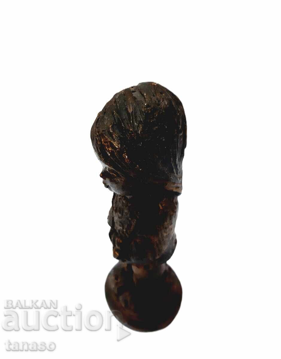 Figurină din cupru – Fată lucrată manual – 16 cm – 290 g – Patină - 6