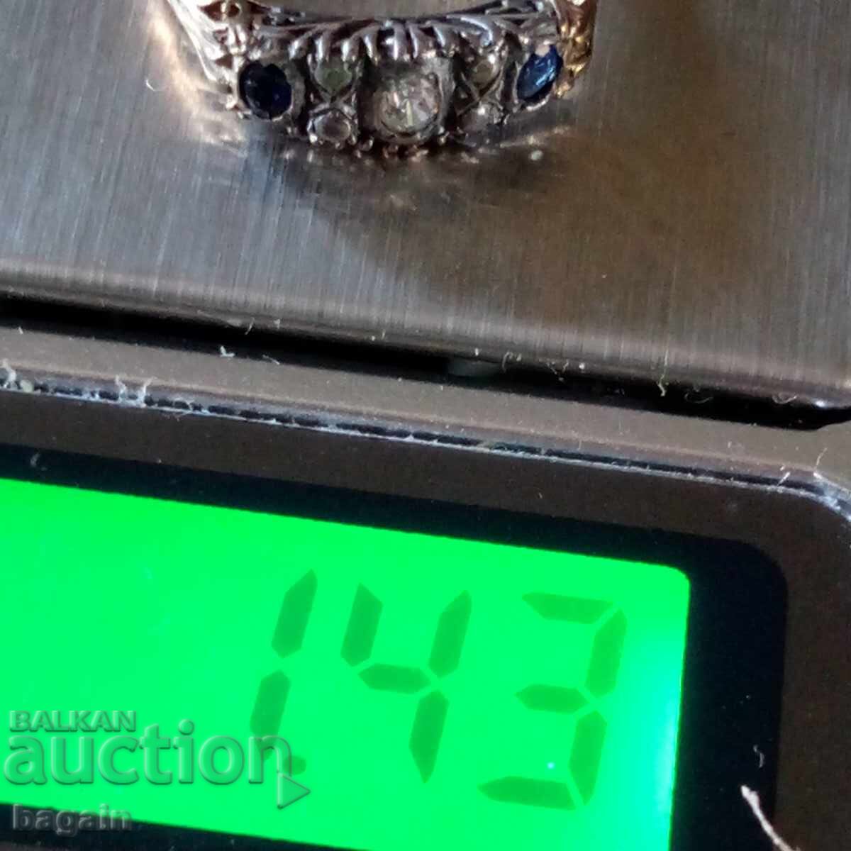 Delivery of Sapphire ring. Silver with gold plating Delivery of Sapphire ring. Silver with gold plating