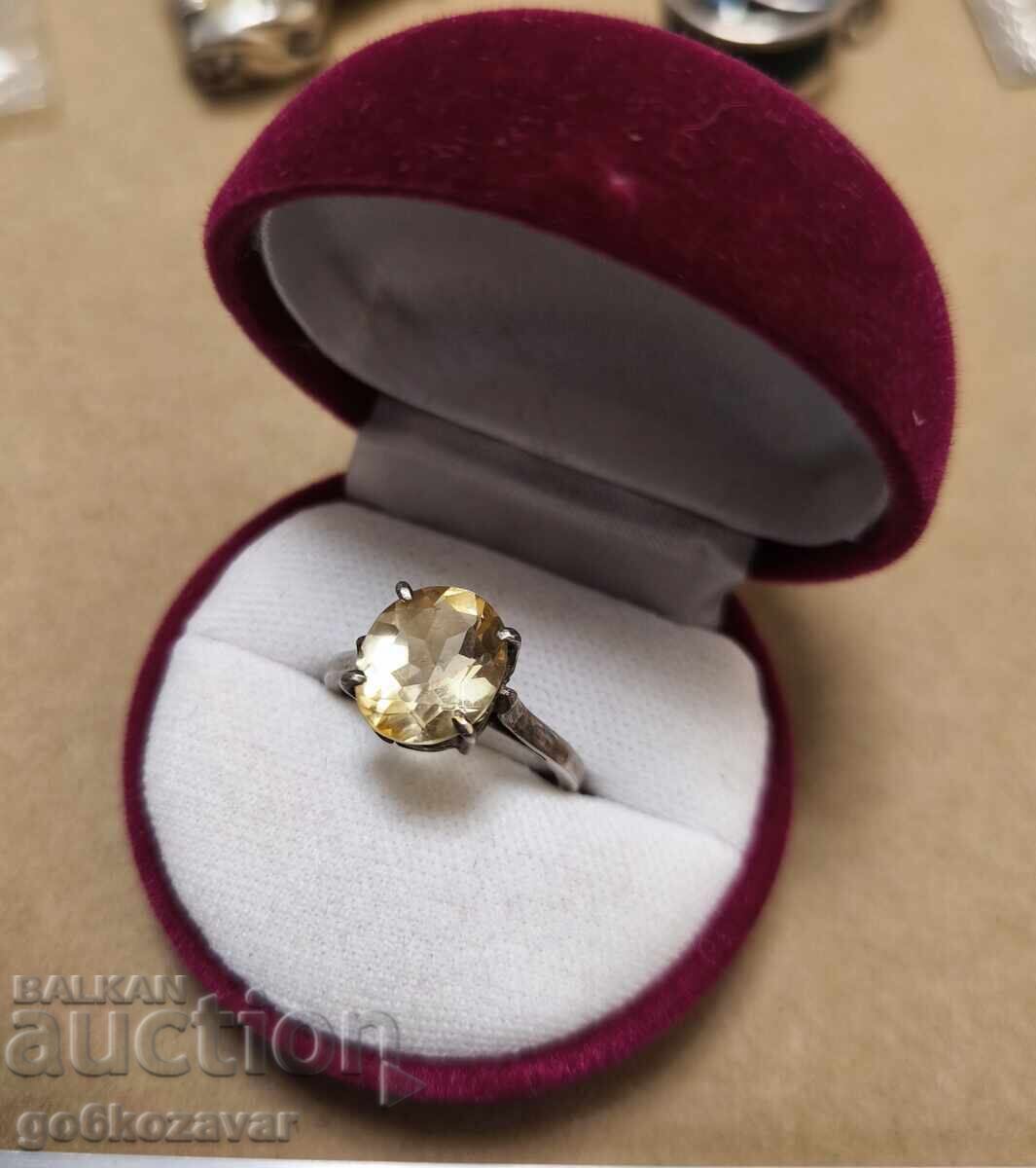 Елегантен сребърен пръстен 925 естествен камък Цитрин  ! с цена € 80.00 | 156.47 лв.
