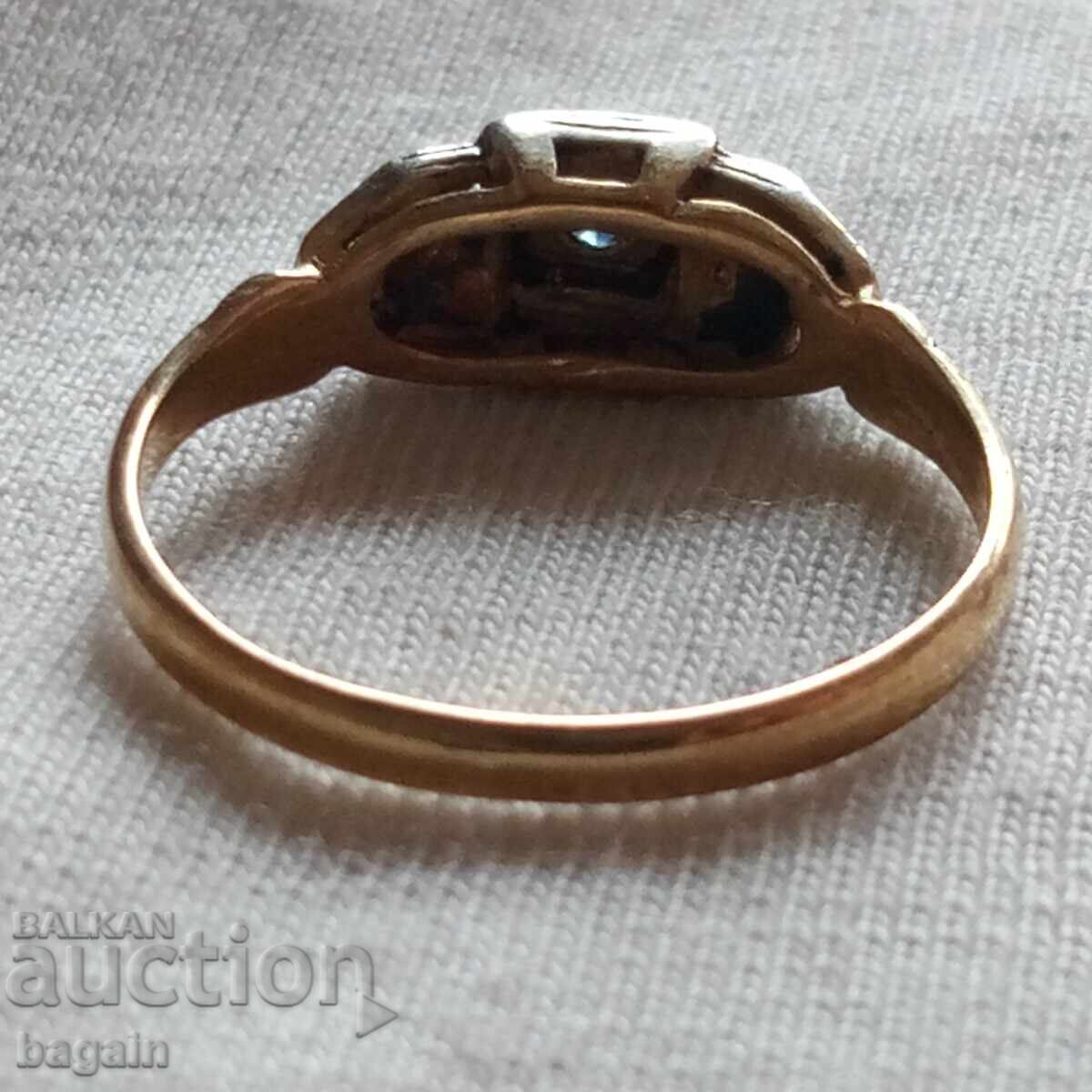 Sapphire ring. Silver with gold plating with price € 25.00 | 48.90 BGN Sapphire ring. Silver with gold plating with price € 25.00 | 48.90 BGN