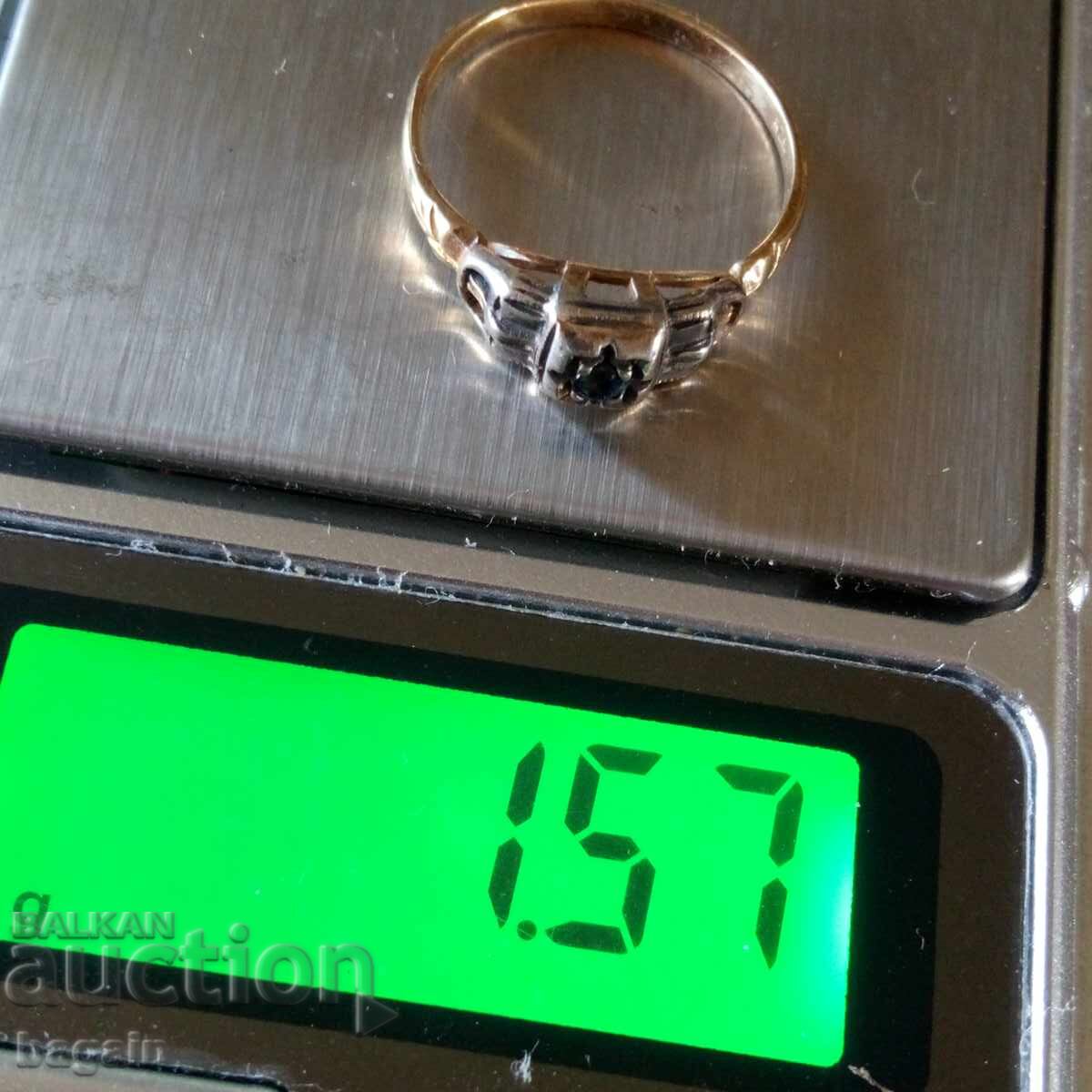Delivery of Sapphire ring. Silver with gold plating Delivery of Sapphire ring. Silver with gold plating