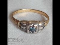 Sapphire ring. Silver with gold plating