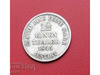 Germany-Saxony-Hanover-1/12 thaler 1845 B