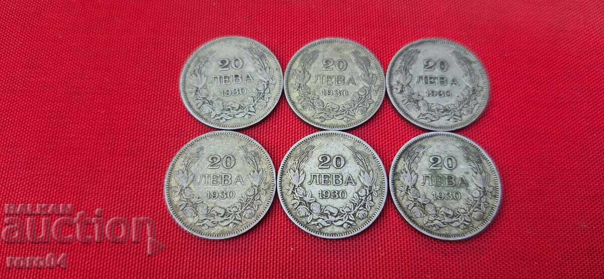 20 ЛЕВА 1930 - 6 БРОЯ с цена € 59.99 | 117.33 лв.