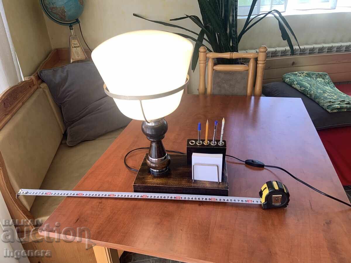 LAMPĂ DE BIROU RETRO SUPORT CĂRȚI DE VIZITĂ SUPORT CREIOANE LEMN LAMPĂ DE BIROU RETRO SUPORT CĂRȚI DE VIZITĂ SUPORT CREIOANE LEMN