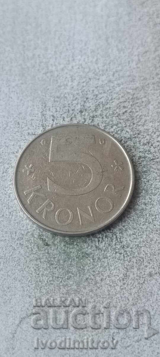 Suedia 5 coroane 1982