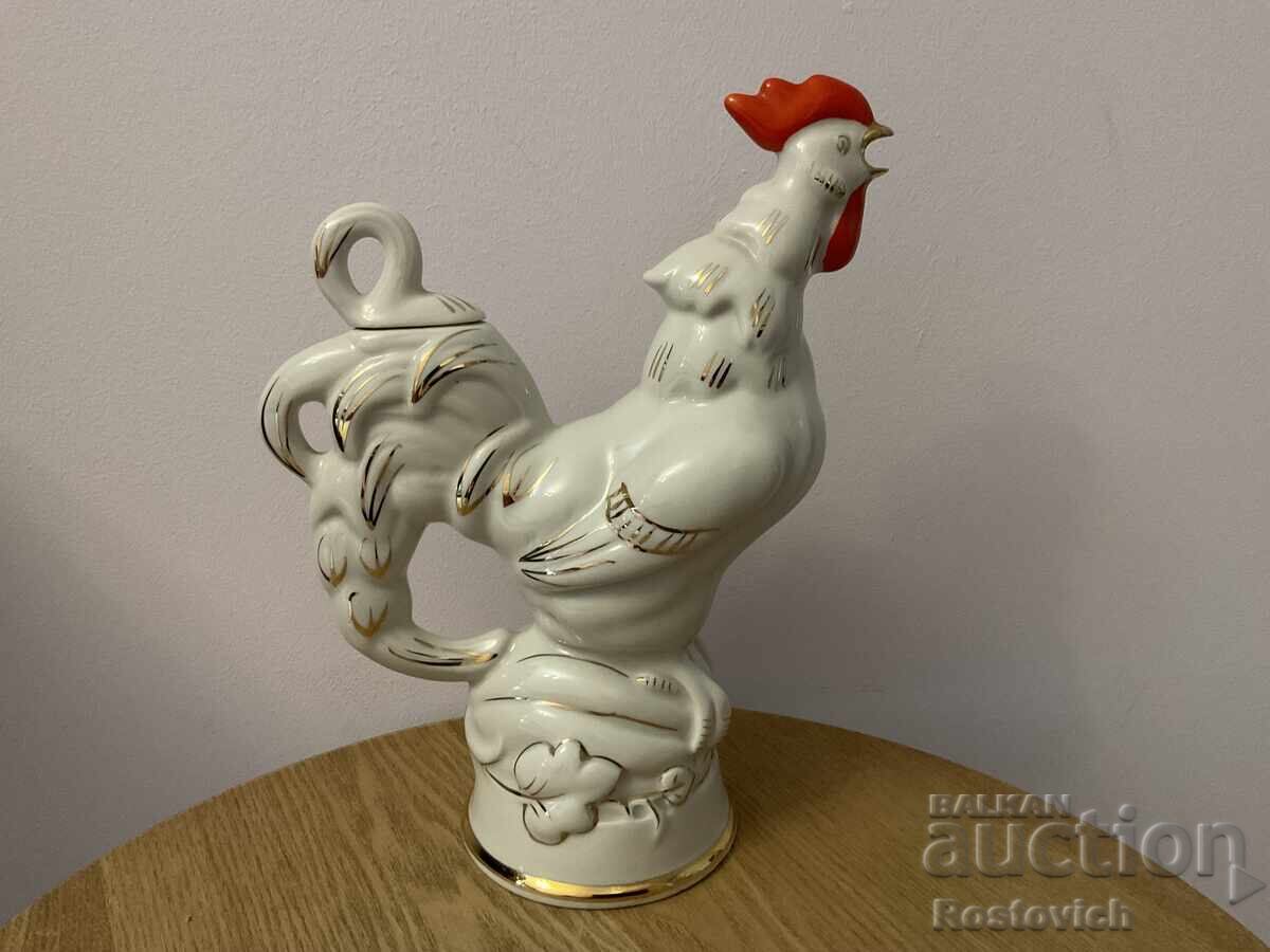 Decantor-carafă „Cocoșel”, produs în URSS, 1970. Varianta de export