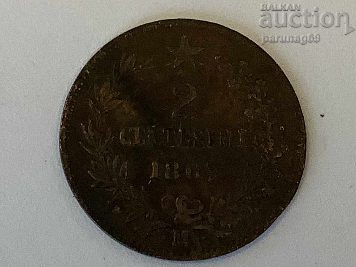 Italy 2 centesimi 1867 M - Milan with price € 2.00 | 3.91 BGN