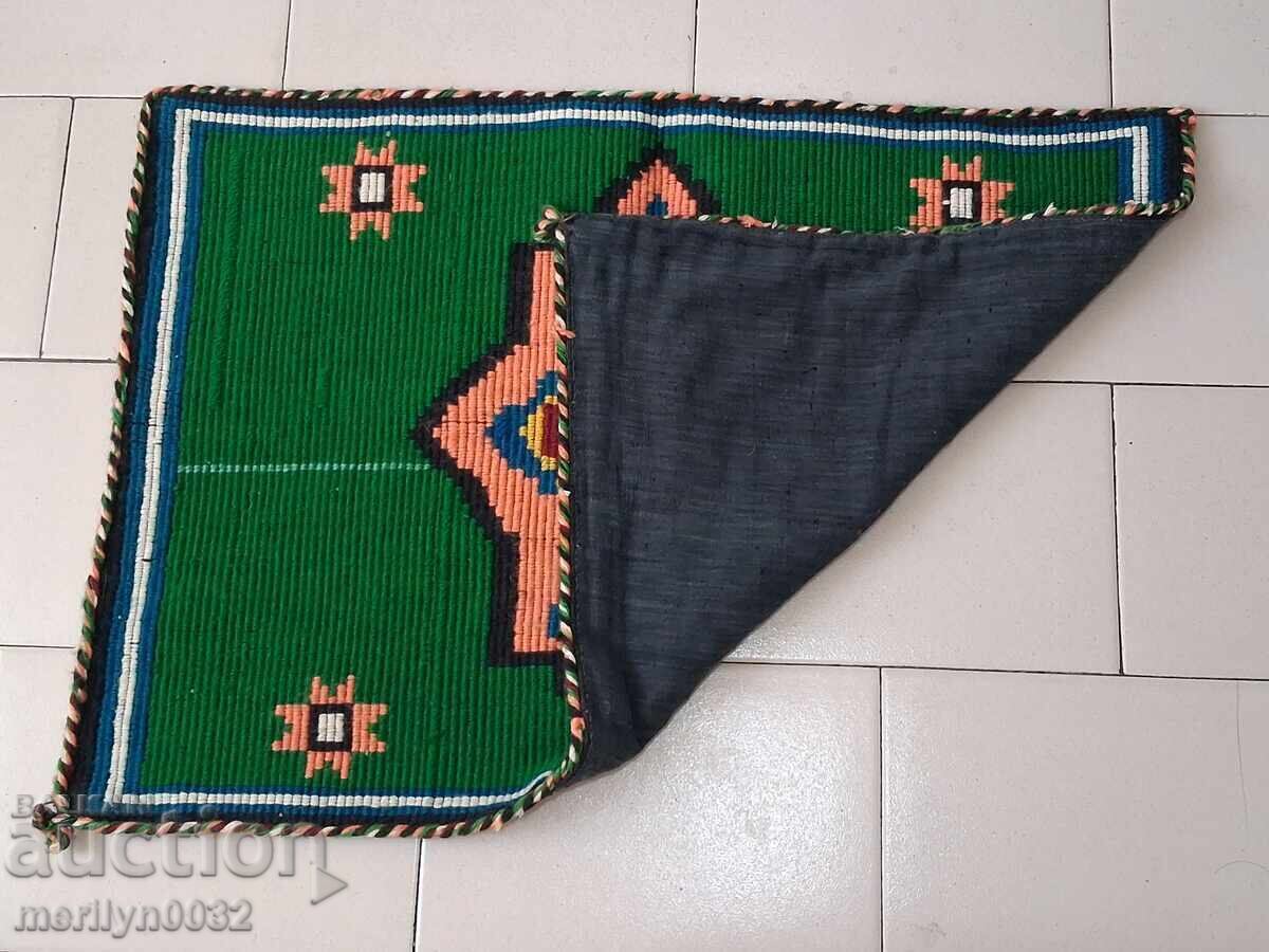 Licitație Covor vechi de perete 80/55 cm broderie panou, covor tablou