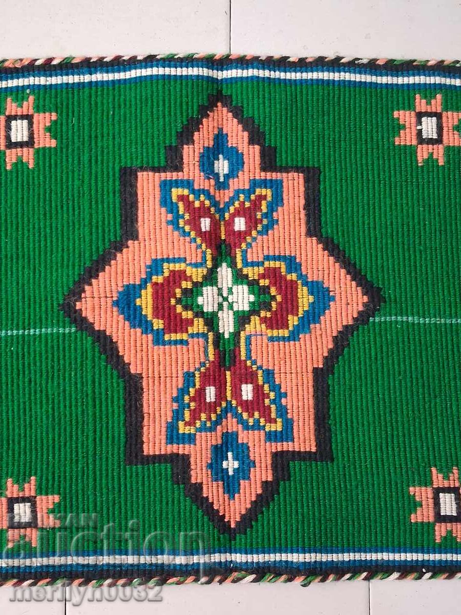 Covor vechi de perete 80/55 cm broderie panou, covor tablou - 5