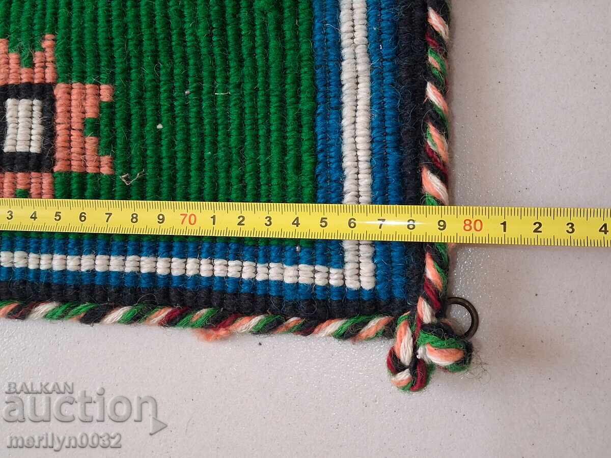 Covor vechi de perete 80/55 cm broderie panou, covor tablou - 6