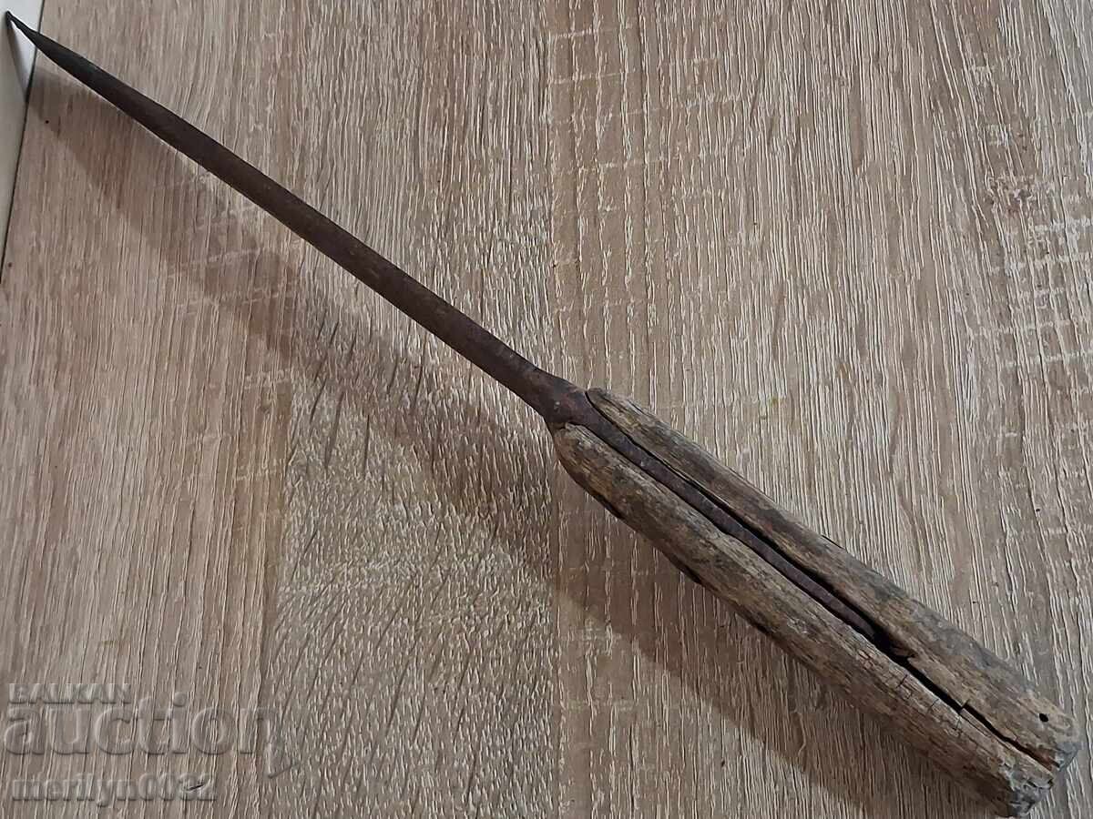 Παλιό χαιδουτικό μαχαίρι χωρίς θήκη με σφραγίδα στη λάμα - 5
