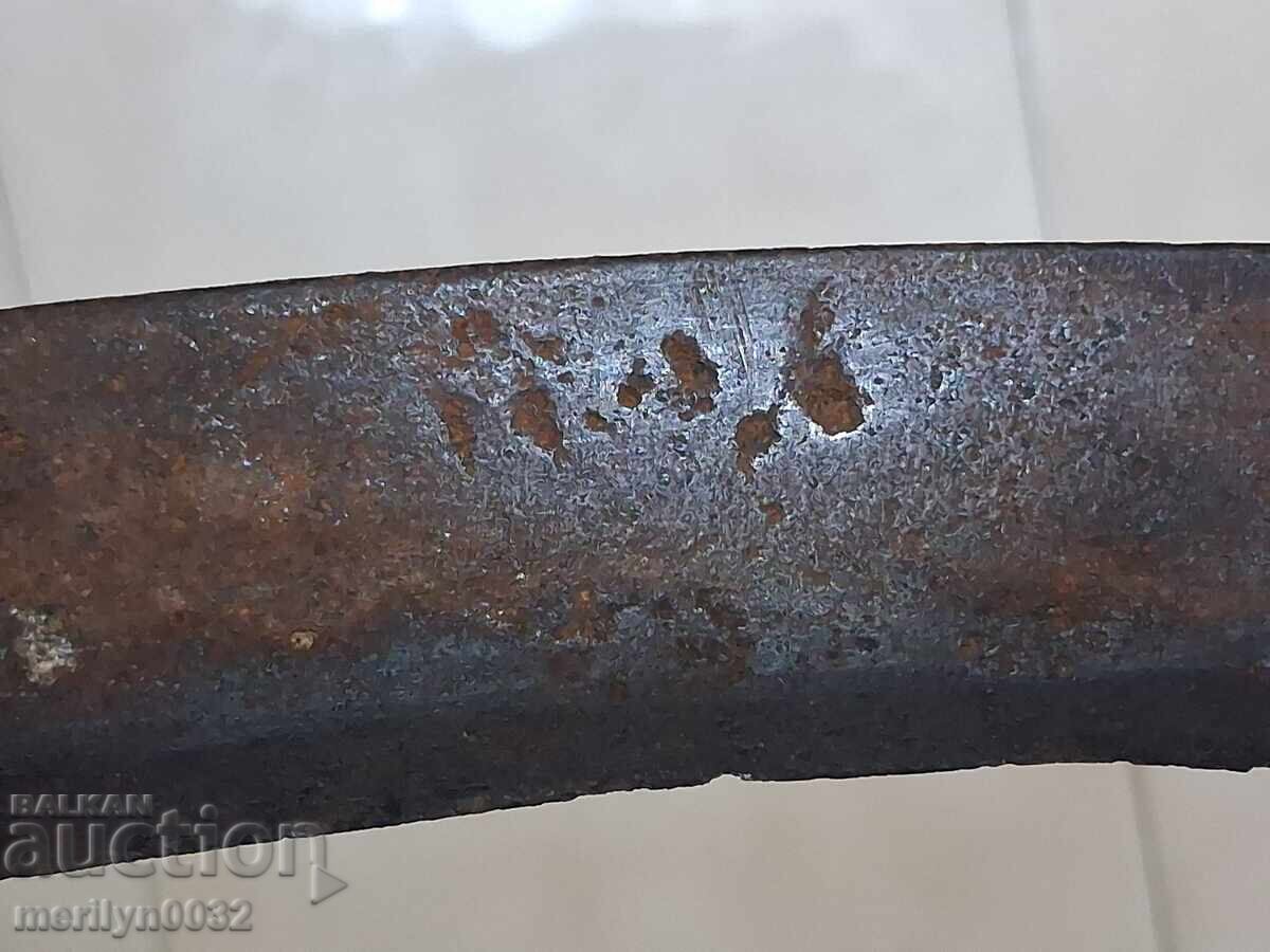Παλιό χαιδουτικό μαχαίρι χωρίς θήκη με σφραγίδα στη λάμα - 7