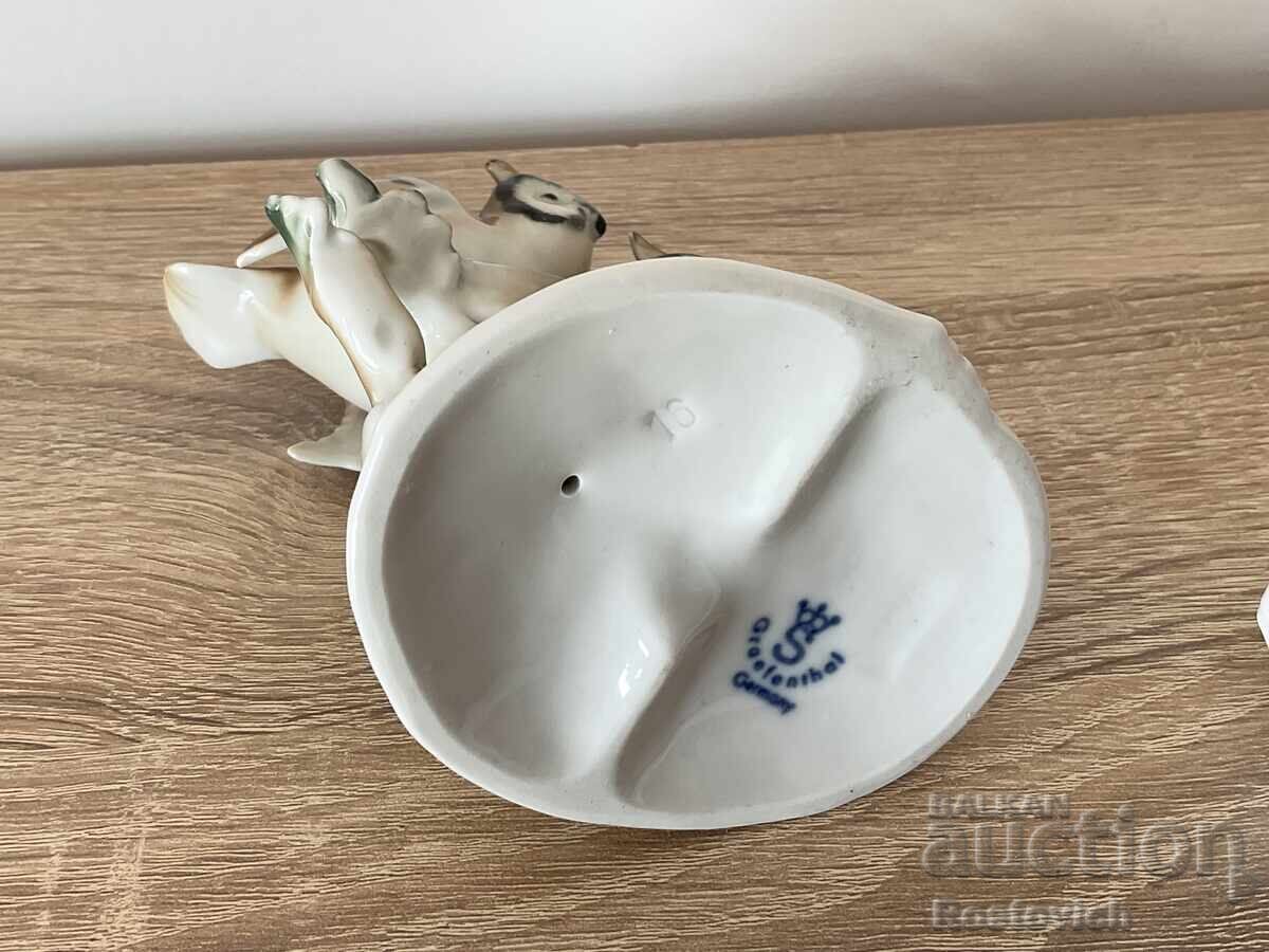 Figurină din porțelan „Două bufnițe pe o ramură” Gräfenthal - 7 Figurină din porțelan „Două bufnițe pe o ramură” Gräfenthal - 7
