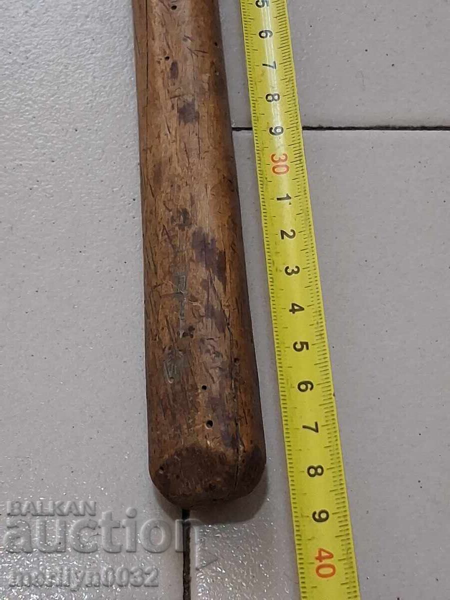Ciocan de dogar vechi, lemn, fier forjat, butoi - 5