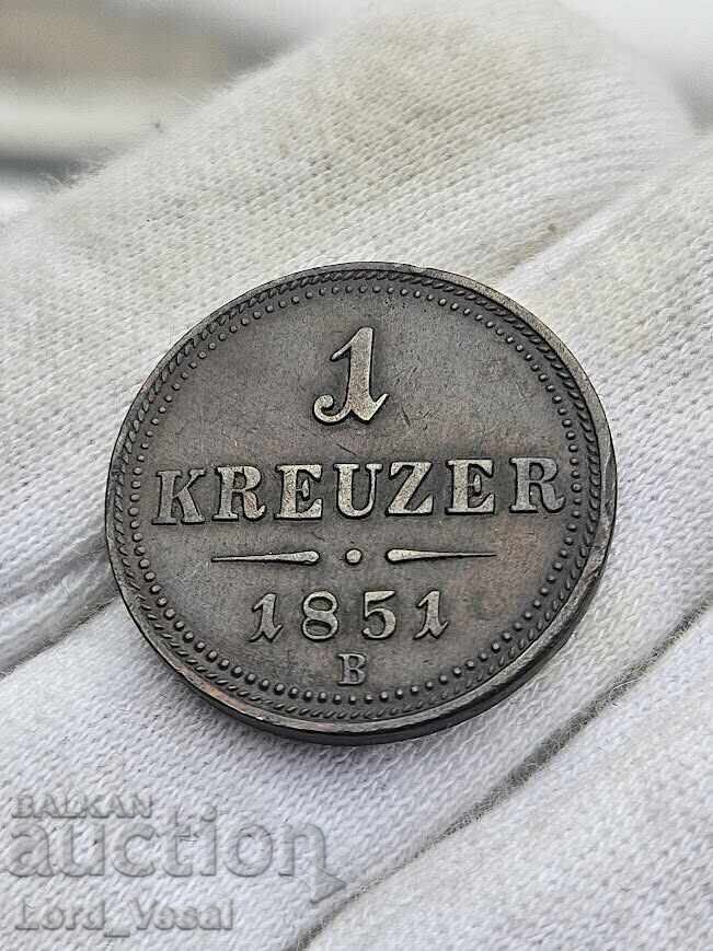 Αυστριακή Αυτοκρατορία 2 x 1 κρόιτσερ 1851 Α (Βιέννη) + B - 6 Αυστριακή Αυτοκρατορία 2 x 1 κρόιτσερ 1851 Α (Βιέννη) + B - 6